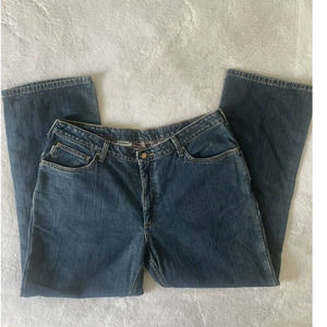 Carhartt Flannel Lined Denim Jeans Medium Wash Pants Women's 16 X 31